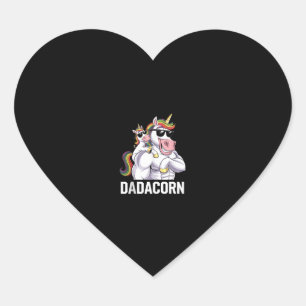 Dadacorn Eenhoorn Vader Vaderdag Grappige Regenboo Hart Sticker