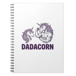 Dadacorn Funny Unicorn Dad Vector Shirt Design_1 Notitieboek