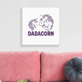 Dadacorn Grappige Eenhoorn Vader Vector T-shirt On Canvas Afdruk (Insitu (Woonkamer))