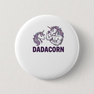 Dadacorn Grappige Eenhoorn Vader Vector T-shirt On Ronde Button 5,7 Cm