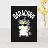 Dadacorn Unicorn Dad Dabbing Rainbow Father's Day Kaart (Gele Bloem)