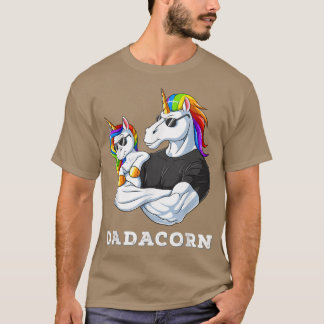 Dadacorn Unicorn Pap van de Birthday Girl Princess T-shirt