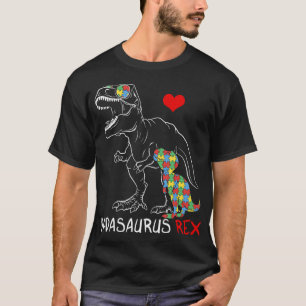 Dadasaurus Dad Rex Autism Awareness Pap Fa T-shirt
