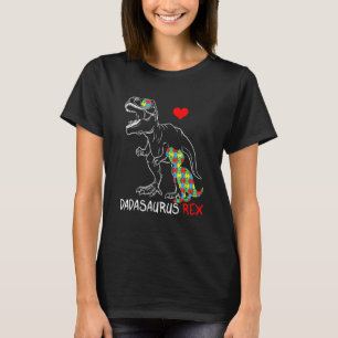 Dadasaurus Dad Rex Autism Awareness Pap Fa T-shirt