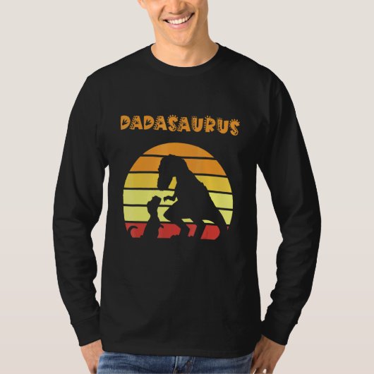 Dadasaurus Dad Trex Father T Rex Dinosaur Retro Su T-shirt (Voorkant)