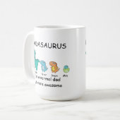 Dadasaurus personnalisé jusqu'à 3 enfants Café Mug (Devant gauche)