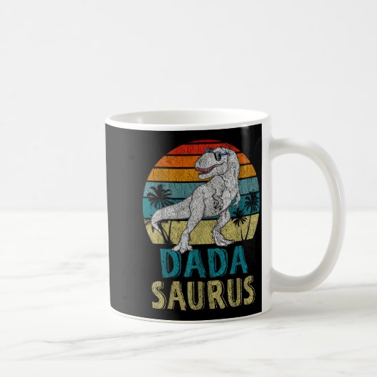 Dadasaurus T Rex Dinosaur Dada Saurus Familie Matc Koffiemok (Rechts)