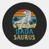 Dadasaurus T Rex Dinosaur Dada Saurus Family Match Ronde Sticker (Voorkant)