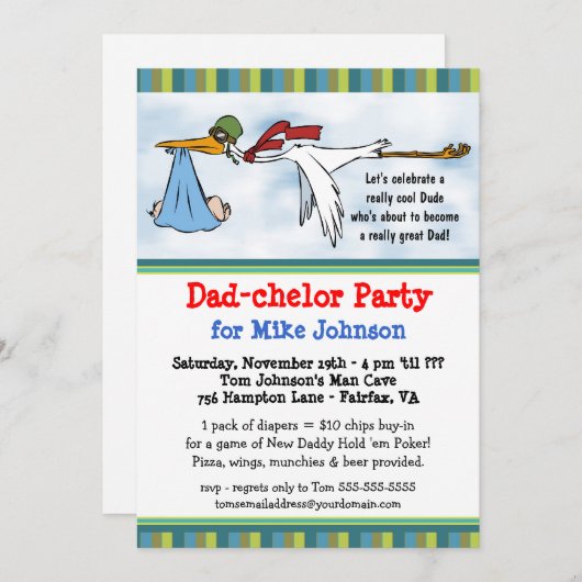 Dadchelor - Invitations à la Coute New Daddy Poker (Devant / Derrière)