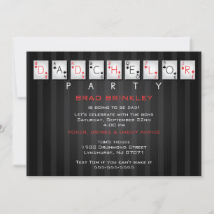 Dadchelor Party Baby shower Kaart - Pokerkaarten