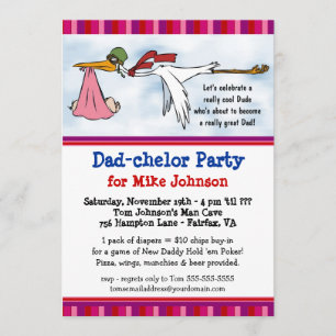 Dadchelor Party - Cute Dad Shower-uitnodigingen Kaart
