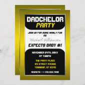 Dadchelor Party - Invitations Jaunes et Noires (Devant / Derrière)