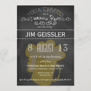 Dadchelor Party Invite in Chalkboard Typografie Kaart