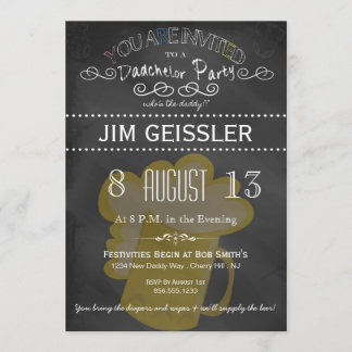 Dadchelor Party Invite in Chalkboard Typografie Kaart
