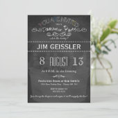Dadchelor Party Invite in Chalkboard Typografie Kaart (Staand voorkant)