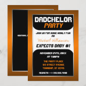 Dadchelor Party - Orange & Black Invitations (Devant / Derrière)