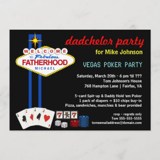 Dadchelor Party - Vegas Casino Style Invitations Kaart