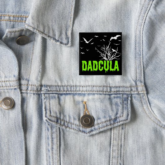 Dadcula Green Dripping Font Flying Bats Button (In situ)