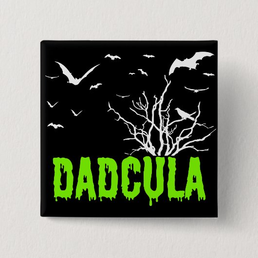 Dadcula Green Dripping Font Flying Bats Button (Voorkant)