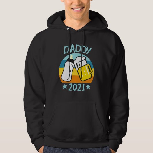 Daddy 2021 Father Baby Birth Men  Dad Hoodie (Voorkant)