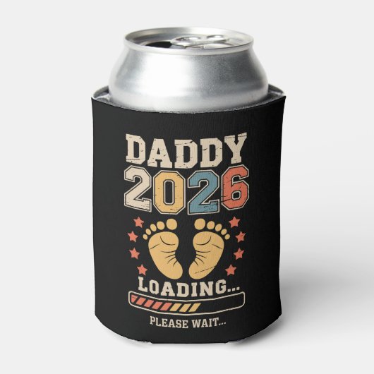 Daddy 2026 Loading Baby Announcement Expecting Dad Blikjeskoeler (Blikje Voorkant)