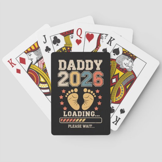 Daddy 2026 Loading Baby Announcement Expecting Dad Pokerkaarten (Achterkant)