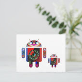 Daddy and Baby Android - Art101 van Navin Briefkaart (Staand voorkant)
