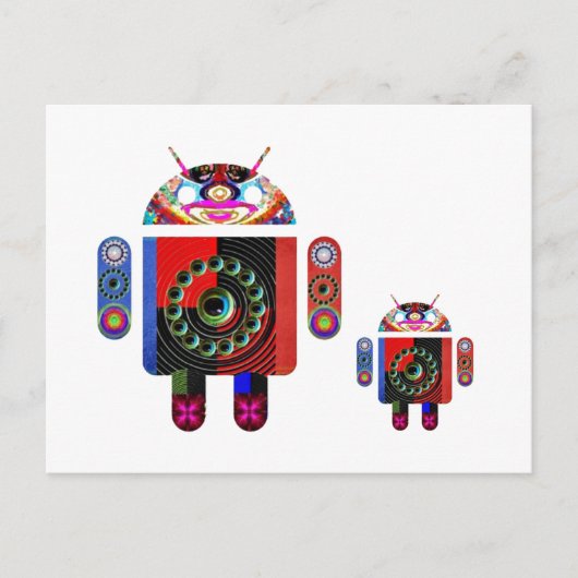 Daddy and Baby Android - Art101 van Navin Briefkaart (Voorkant)