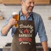Daddy Barbecue King BBQ-schort voor papa