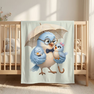 Daddy Bird Familie Fleece Dekbed Deken