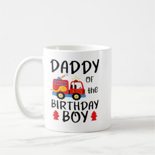 Daddy Birthday Boy Fire Truck Toddler Firefighter Koffiemok