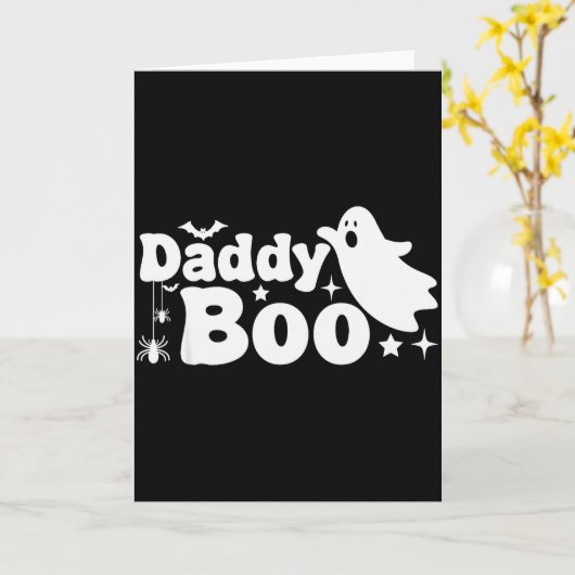 Daddy Boo Funny Ghost Halloween Family Matching Kaart (Gele Bloem)