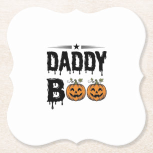Daddy Boo Vintage Halloween Pompoen Shirt Ontwerp_ Kartonnen Onderzetters