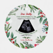 Daddy Bump Kerst Zwangerschapsaankondiging Metalen Ornament (Voorkant)