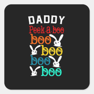 Daddy Bunny Game voor Men_s Nieuwigheid Vierkante Sticker