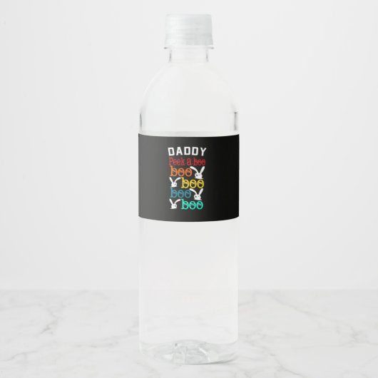 Daddy Bunny Game voor Men_s Nieuwigheid Waterfles Etiket (Voorkant)