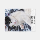 Daddy cat since Photo cute cat Fleece Deken (Voorkant (Horizontaal))