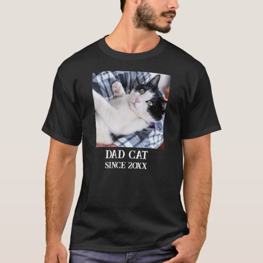 Daddy cat since Photo cute cat T-shirt (Voorkant)