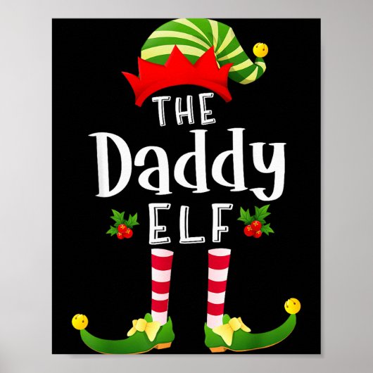 Daddy Christmas Elf Matching Pajama X-mas Party  Poster (Voorkant)