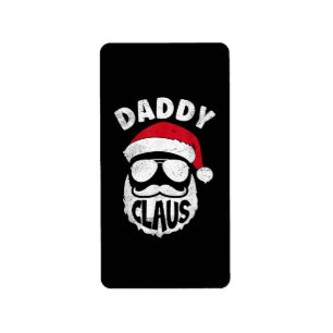 Daddy Claus Sinterklaas Grappige Kerstmis Matching Etiket