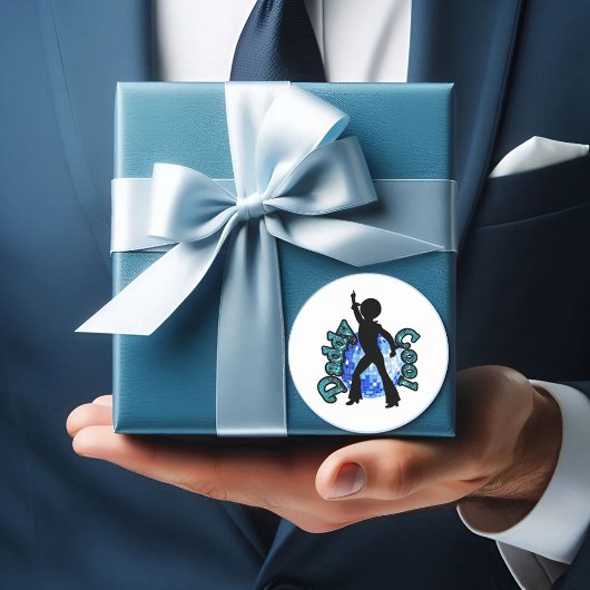 Daddy Cool Disco Dance Père Day Sticker rond