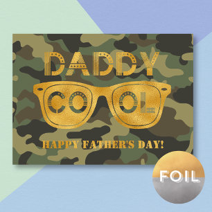 Daddy Cool Militaire Grappige Vaderdagkaart Folie Wenskaart