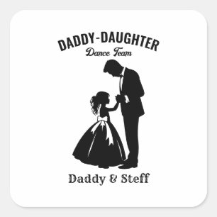 Daddy-Daughter Dance Team (2) Vierkante Sticker