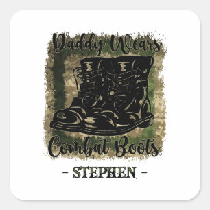 Daddy Dears Combat Boots – Militair geïnspireerd Vierkante Sticker