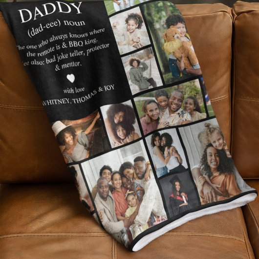 Daddy Definition Photo Collage Fleece Deken