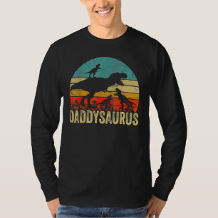 Daddy Dinosaurus Daddysaurus 3 Twee Kinder Vaderda T-shirt
