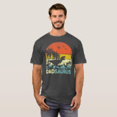 Daddy Dinosaurus Dadsaurus 3 Drie kinder vaders T-shirt (Voorkant volledig)
