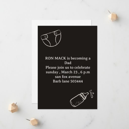 daddy douche couche invitations de fête (Devant/Arrière en situation)