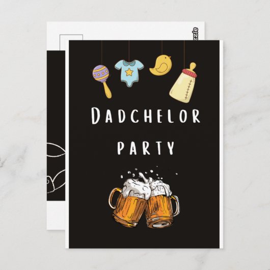 daddy douche couche invitations de fête (Devant / Derrière)