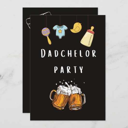 daddy douche couche invitations de fête (Devant / Derrière)